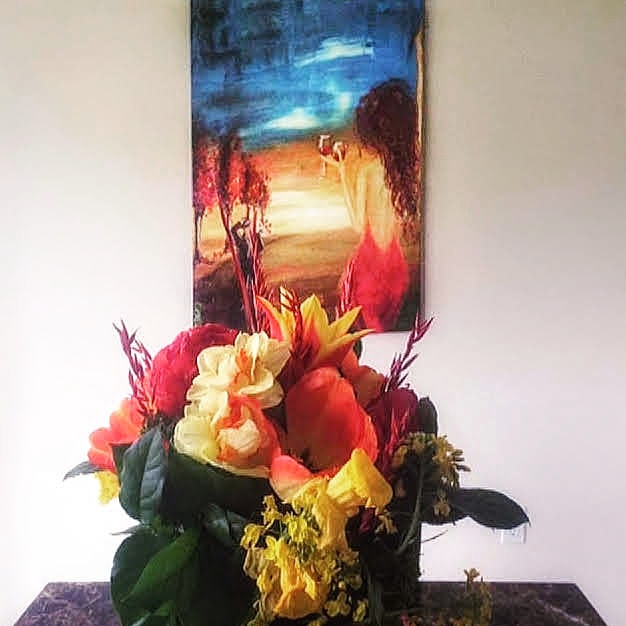 Client bought my #art Welcome Home Dear (find this #wineart in many sizes: leannelainefineart.com) #Romance #wine #travel