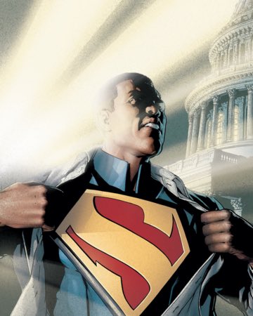 73. Calvin Ellis is by far the most interesting hero outside of the main earth. Superman as president. There’s so much potential there
