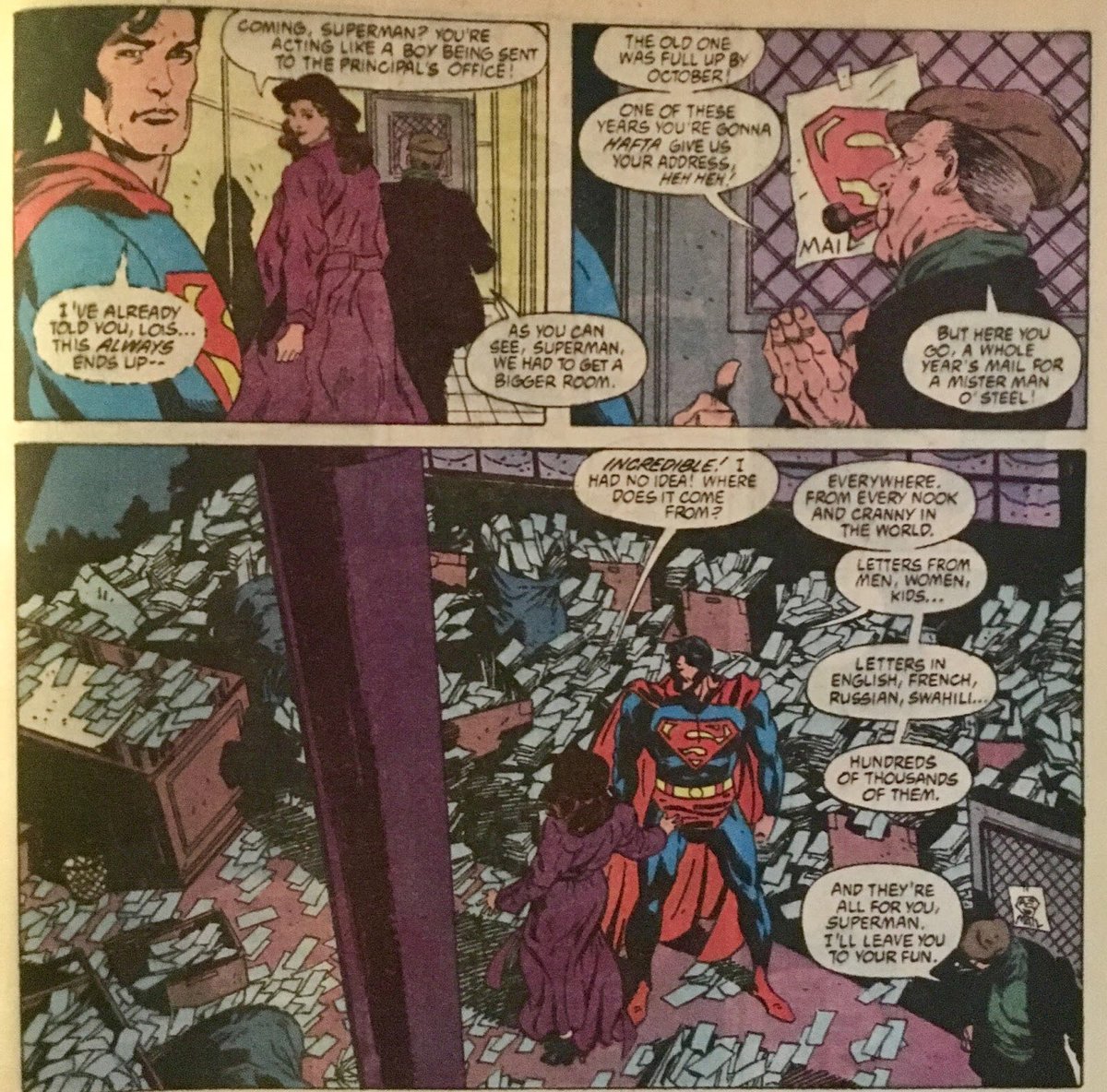 75. He tries to read all his mail