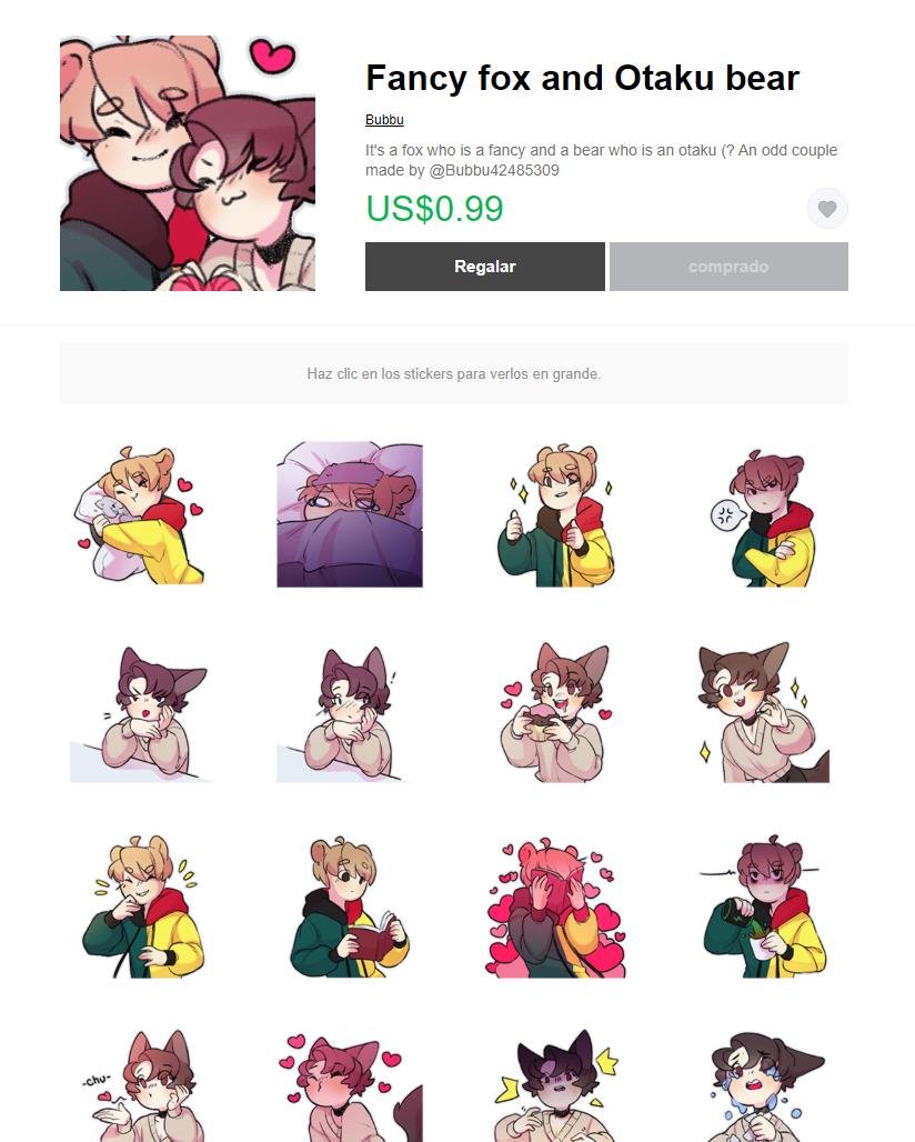 elmichimago's tweet image. ¡Mis stickers ya están a la venta en Line Store! ;///; El hype es muy fuerte.

#lineapp #line #linestore #sticker #stickerline #Marshall #Paris #couple #love #bl #fox #bear