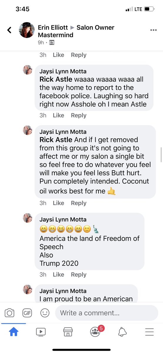 galbate's tweet photo. If anyone wants to go report this salon owners salon here’s the link. As you can see below she’s blatantly stating that she is homophobic and racist. Twitter do your thing. https://t.co/Di40k67lNo https://t.co/JdKPeh7S9l