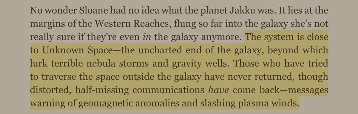 In the Aftermath trilogy, this is how its described: Later, they explain some probes have been able to ping back but there’s massive static problems and some explorers have radioed in but have gone mad