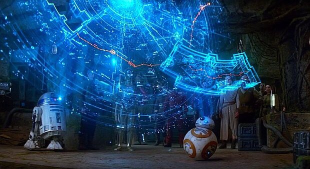 In TFA, we get the Map from Luke that isnt in any Imperial or Republic record. It’s one he pieced together to try and find what he believes is the first Jedi templeR2 has the galatic map that only the Empire hadIf you look closely, its right in the unknown regions area