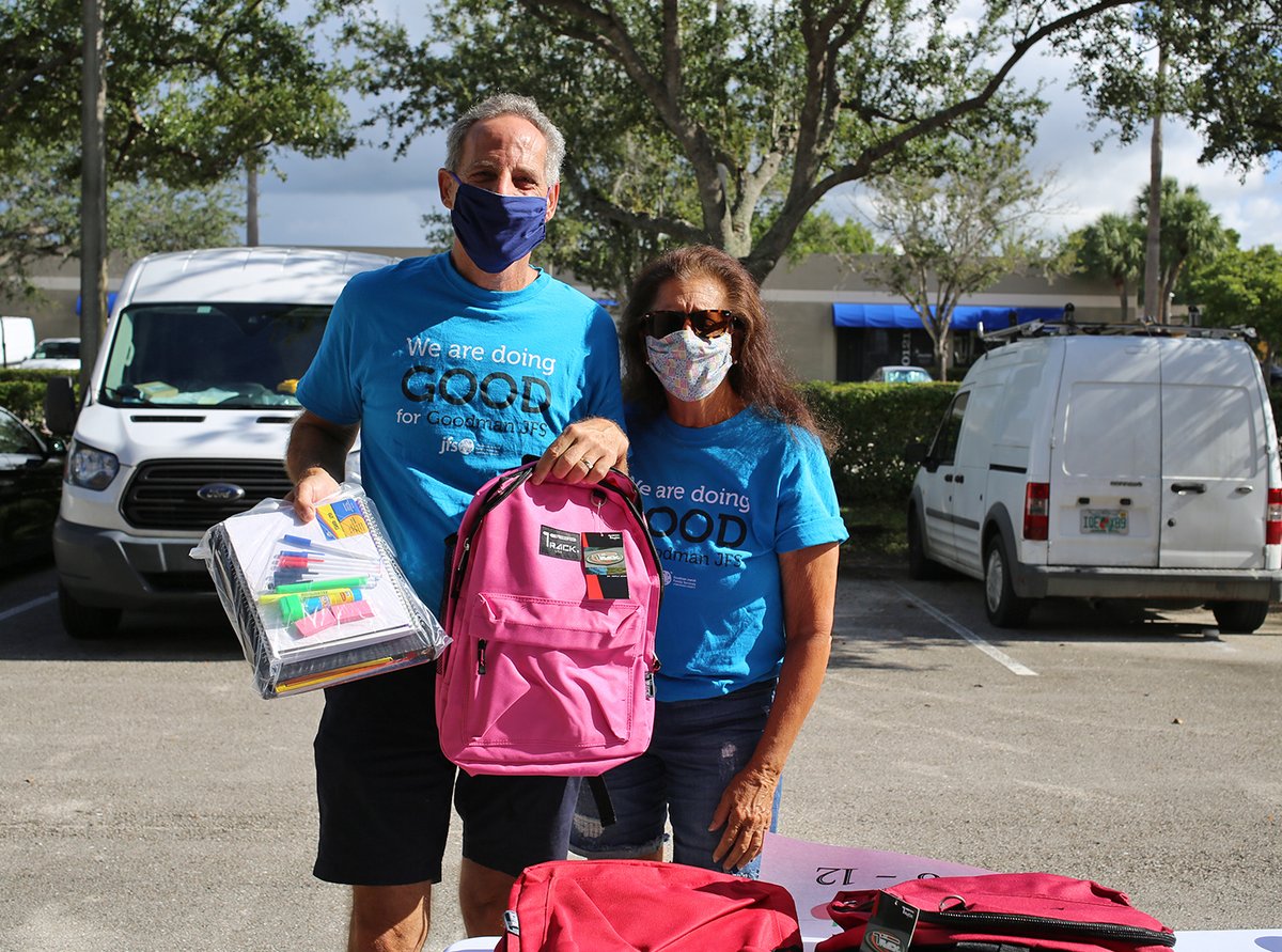 JFSBroward's tweet photo. It was a great day distributing backpacks and school supplies to our clients as we began our RAK PAK Backpack giveaway. Donations to provide supplies may be made at  https://t.co/ayUhN68WAw #backtoschool2020 https://t.co/4l91lBEYhV