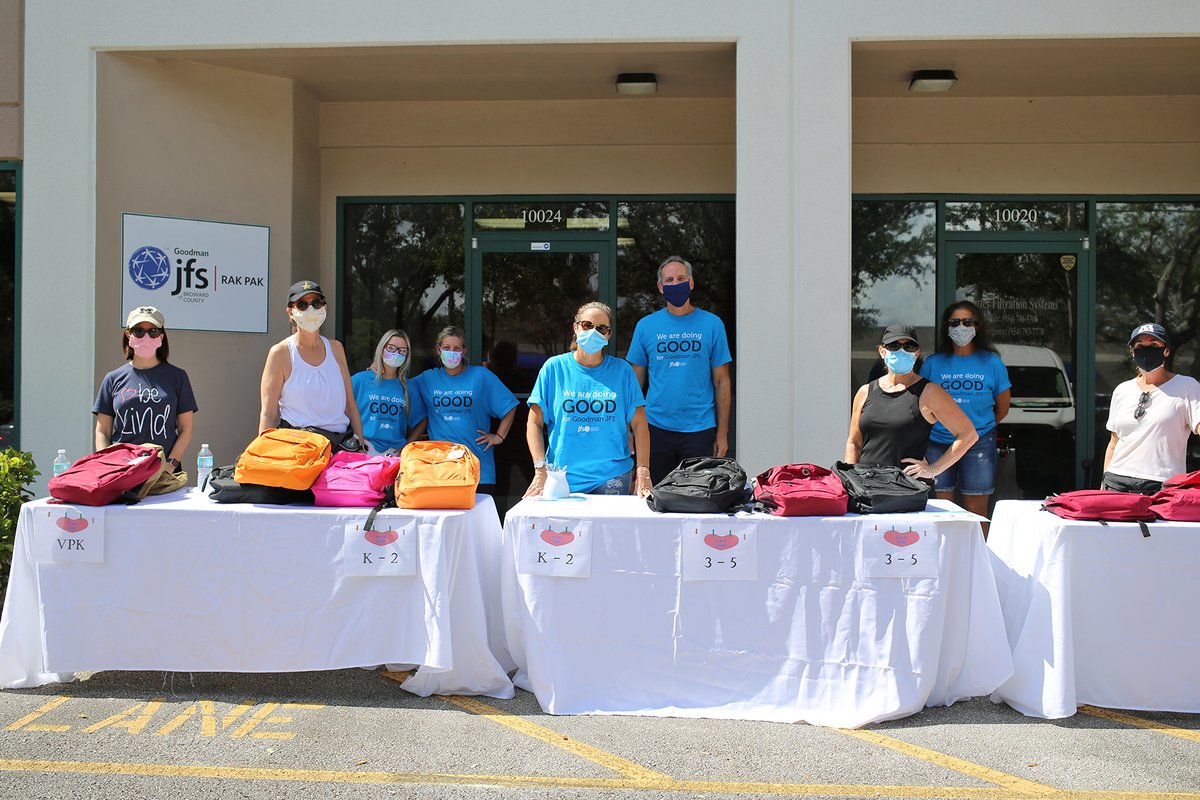 JFSBroward's tweet photo. It was a great day distributing backpacks and school supplies to our clients as we began our RAK PAK Backpack giveaway. Donations to provide supplies may be made at  https://t.co/ayUhN68WAw #backtoschool2020 https://t.co/4l91lBEYhV