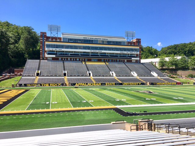 NormCook's tweet image. A few more photos from KBS this afternoon. The Rock is growing up! @AppState_FB @appstatesports @appstate @YOSEFCLUB