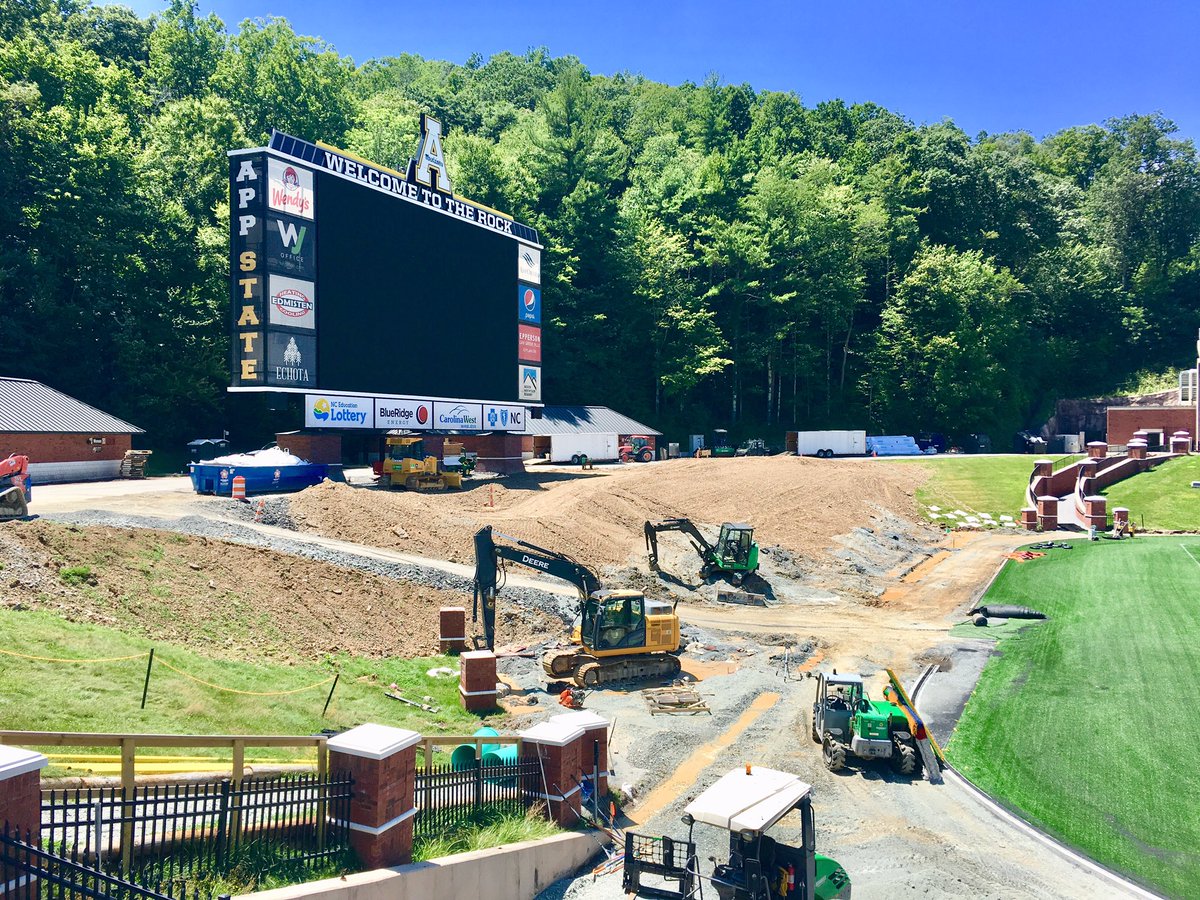 NormCook's tweet image. A few more photos from KBS this afternoon. The Rock is growing up! @AppState_FB @appstatesports @appstate @YOSEFCLUB