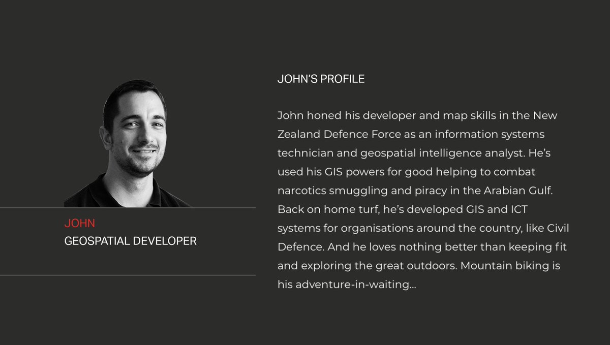 John  joined us during COVID lockdown balancing a new city, a new job and a new baby with characteristic cool and calm. You’d never know that he used to do super awesome GIS stuff like combating narcotics smuggling and piracy in the Arabian Gulf. Welcome to Orbica John!

#orbica