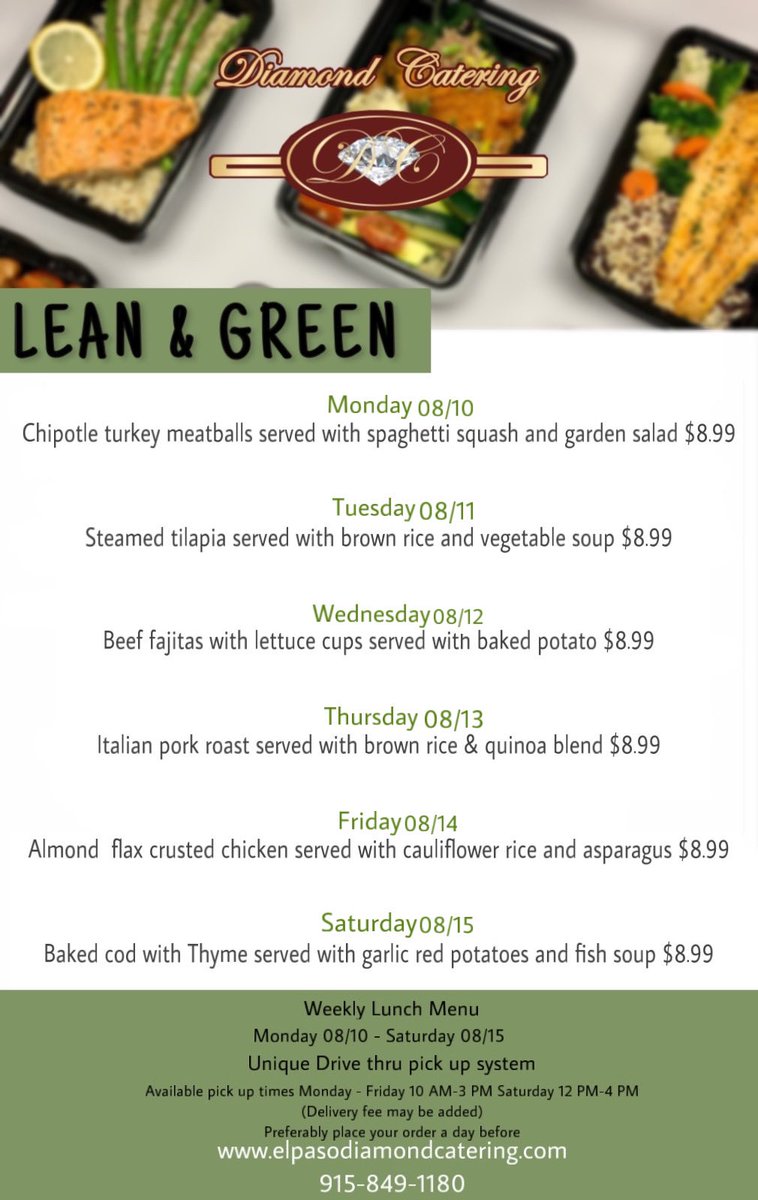 New menus for this week!
Place your orders!
Quick and easy pickup, of if you prefer, delivery is available as well!