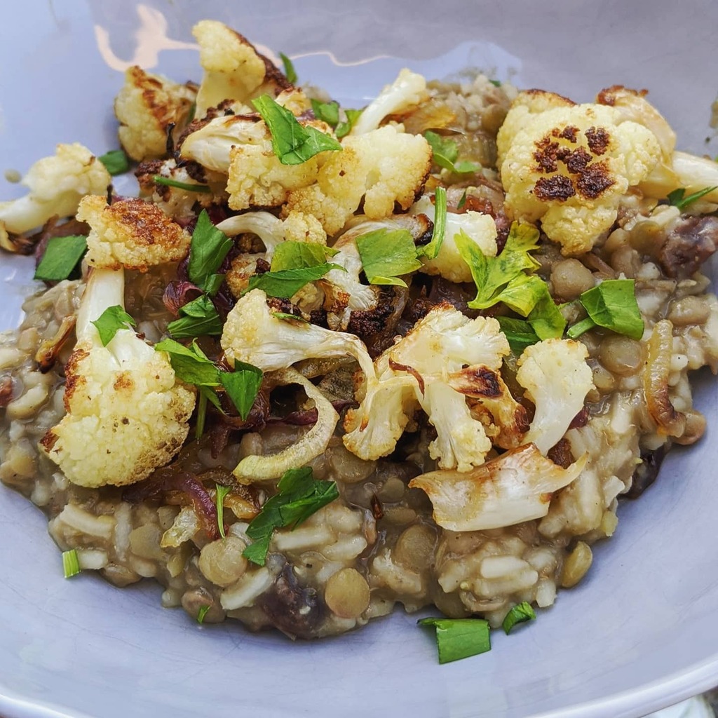 fredgibbs's tweet photo. Lentils and rice in the same pot is going to be a go-to staple base for all sorts of roasted things for a while. Whatever dried fruit is on hand adds a nice bit of sweetness. https://t.co/jnVuCUPe5k https://t.co/AaOue63eEH