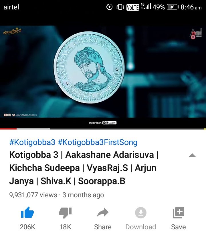 01Aru01's tweet photo. #Phantom 
#PhantomFirstLook 
#VikranthRonaFirstLook 
#K3Firstsingle 🔁🔁🔁
 nearly 10milion views. 
 206k likes.  
191k comments.
Next target 15milion views  250k likes 200k comments let's do it sudeepians
#k3secondsong
#Kotigobba3 
#k3
@kichaaafan @BosHubballi https://t.co/OxYgnEH7iD