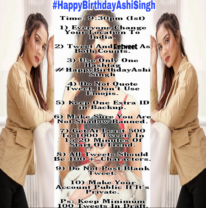 AshiSinghFC1's tweet photo. ||Birthday Trend ||
For #AshiSingh Bday 
Plz join the #  #HappyBirthdayAshiSingh 
Date : 11th August 2020
Time : 9:30 pm (Ist) onwards 
Massive trending at 11 pm (Ist)onwards 
Be there ❤️
DP: @Roshani21_ 
Rules: @AyushiJ_01 
#AshiTurnsTwentyThree https://t.co/wrxPRFb7bg