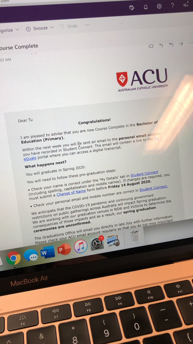 What a great way to start my day! I’m finally graduating! 😊 #acuedu_p