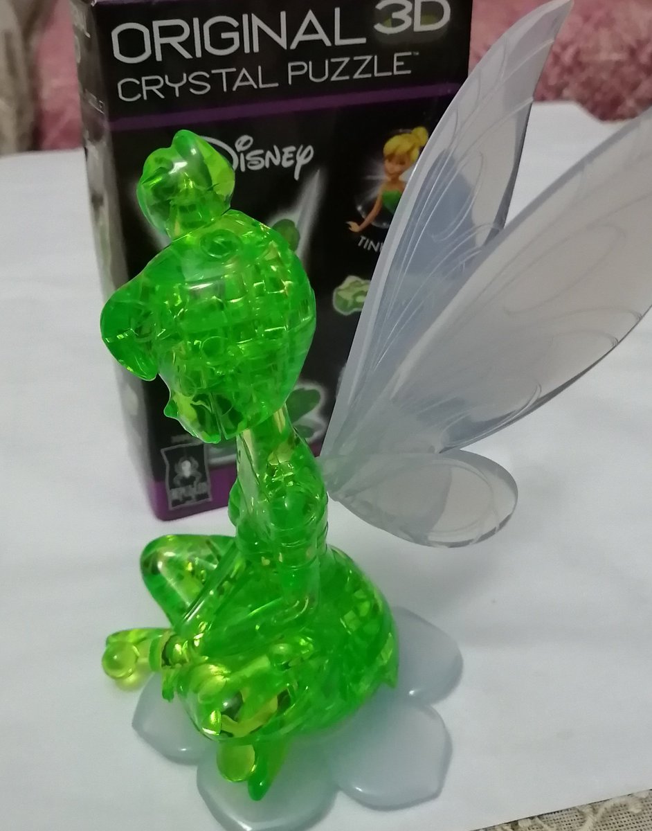 Cartwright_Four's tweet photo. Assembled a level-1, 43-pieces Original 3D Crystal Puzzle of Tinker Bell
For a level-1 kit, it was actually slightly more difficult than the previously built level-2 Puppy Dog kit
Clear green plastic figure looks terrific 👍
#Bepuzzled #modelkit https://t.co/UklU9xcGrh