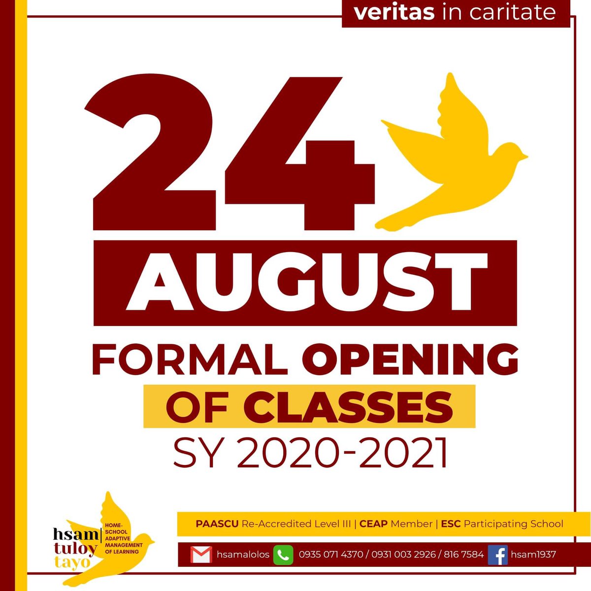 col_hsam's tweet photo. Attention, HSAians ❗️❗️❗️

❤️🕊💛 https://t.co/hv3bu1Sh01