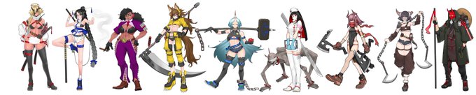 描いた時期も画力も描き方もバラバラだけどオリキャラ並べてみた 