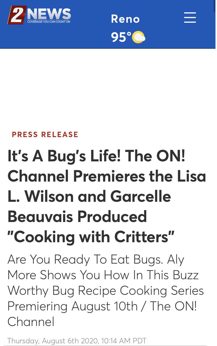 CookWithCritter's tweet photo. @KTVN Thanks for the critter love! Hope you can check out the premiere of “Cooking With Critters” tomorrow on @The_ON_Channel #bugible #sustainability #crickets #entomophagy #edibleinsects #eatbugs #entomology #insects #bug #sciart #environment #climatechange #SDGs #innovation https://t.co/0ZIC7maehN