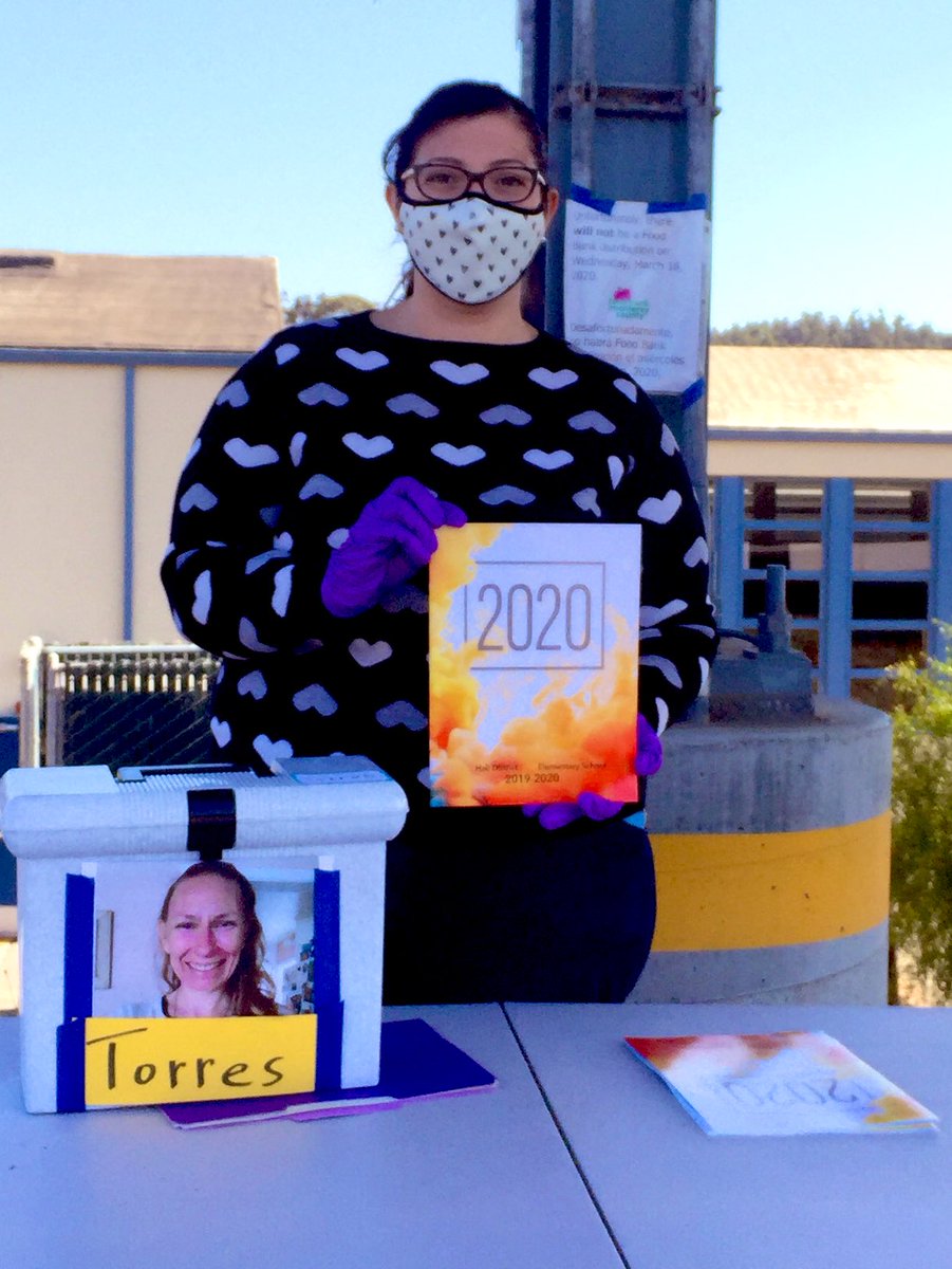 HallDistrict's tweet photo. Thursday (8/6), we were finally able to recognize our promoted 5th graders - class of 2020.  Each student received a certificate and a yearbook.  #stayhawksome #besafe @PajaroValleyUSD @pvusdReads @mlrod32               DPC https://t.co/XixU9xolaQ