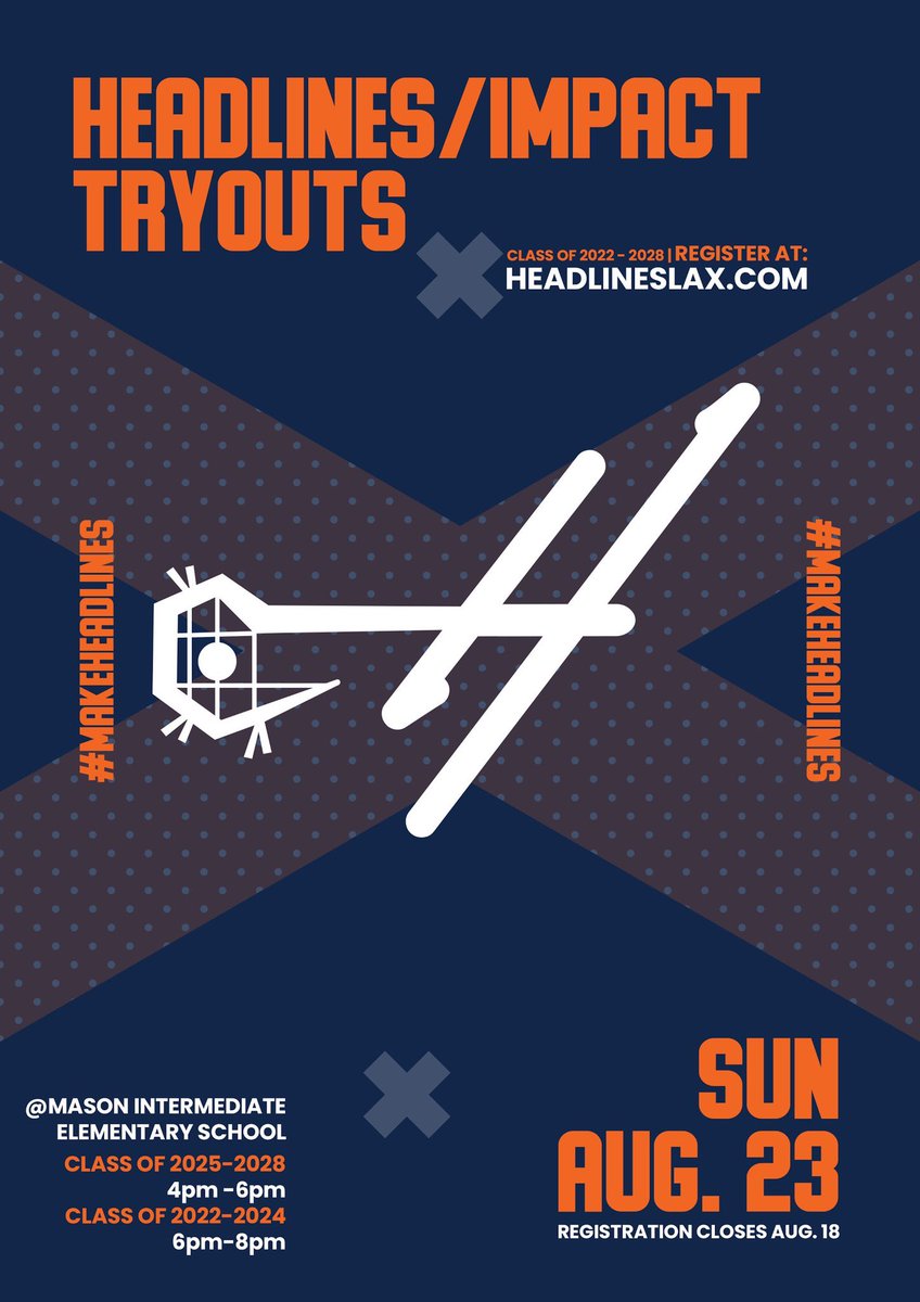 8 days left to register for tryouts. Come be a part of the best collection of talent our region has to offer!  College coach evaluators, 2 fall 3 summer tourneys. Offseason lacrosse and athletic training! #makeheadlines <a href="/CinDayLAX/">CinDayLAX</a> <a href="/OhioBoysLax/">Ohio Boys Lax Report</a> <a href="/OhioImpactLAX/">Southern Ohio Impact Lacrosse</a>