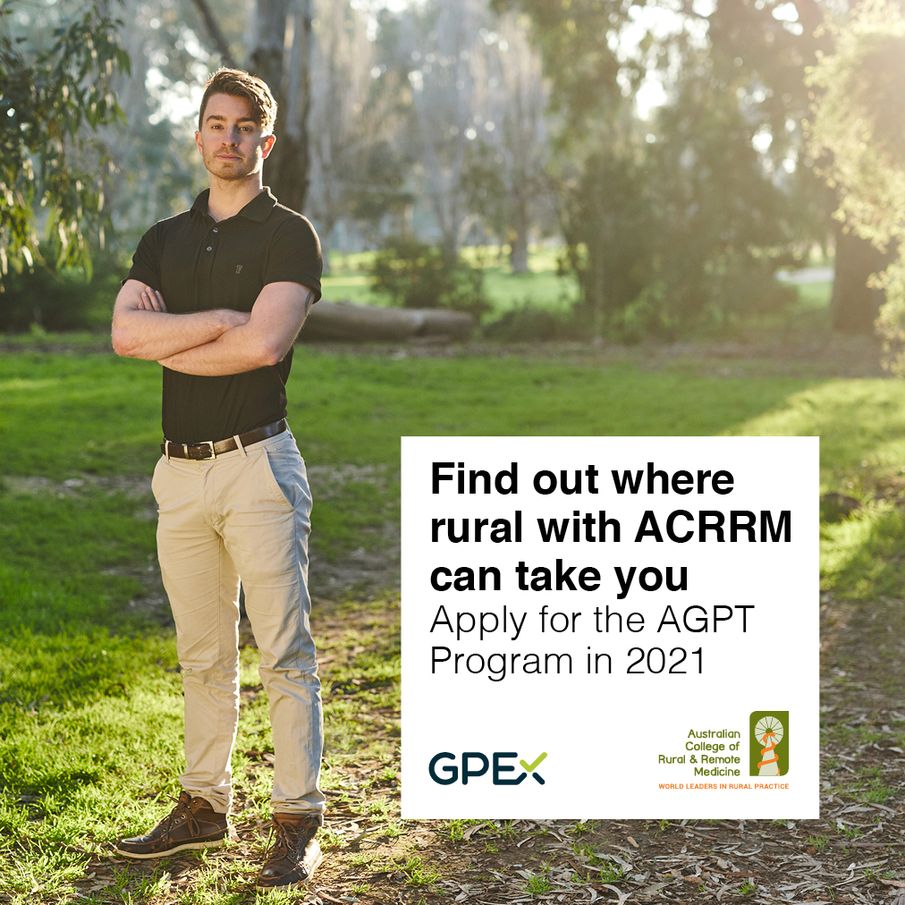 GPEx_SA's tweet photo. I do not want to treat hearts, or livers, or ears or bones. I want to treat people!
Applications are now open - Train towards a fellowship with @ACRRM – APPLY TODAY! https://t.co/n5LejHWSZd
#GPTraining #AGPTprogram #GeneralPractice #RuralDoctors #ACRRM #ThisIsGP https://t.co/tzTcE1eX6F