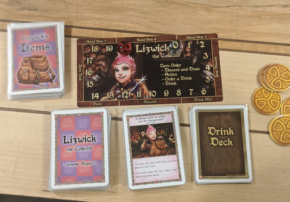 RPGLawrence's tweet photo. Red Dragon Inn is full of almost 30 characters to play. Choose a character, read the rules, and once you have played a few rounds you will see why we consider this a great party game. Role play your character before you lay down the cards - that's the best part. 

#RPGLawrence https://t.co/MzITP1BfjJ