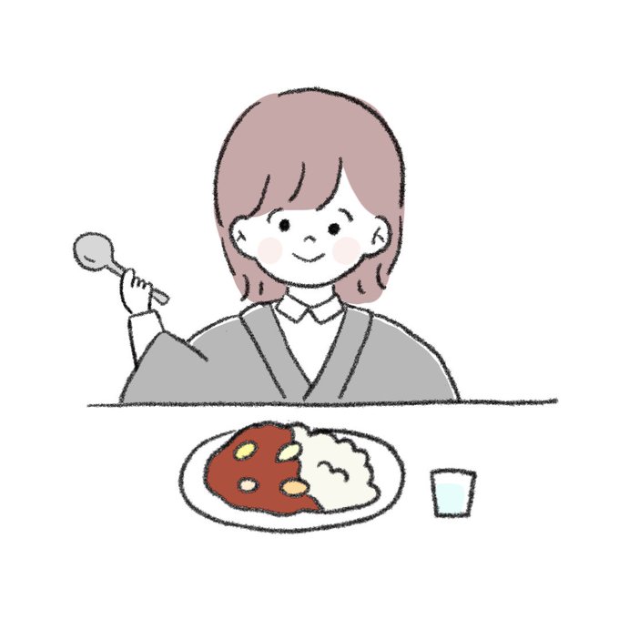 カレーを食べる女の子のtwitterイラスト検索結果