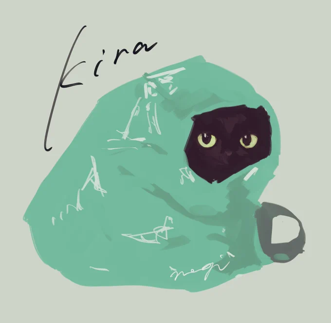 バーで仲良くなった方の猫ちゃんをその場で描きはじめる酔っ払い絵師 