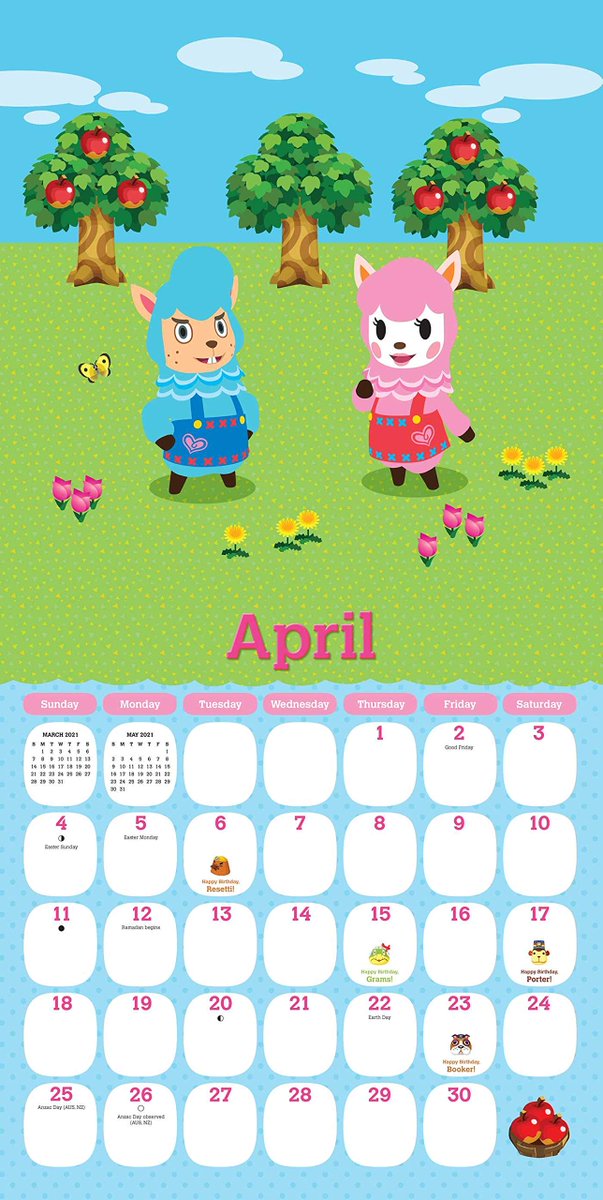 Animal Crossing 2021 Calendar Printable - Printable Word Searches