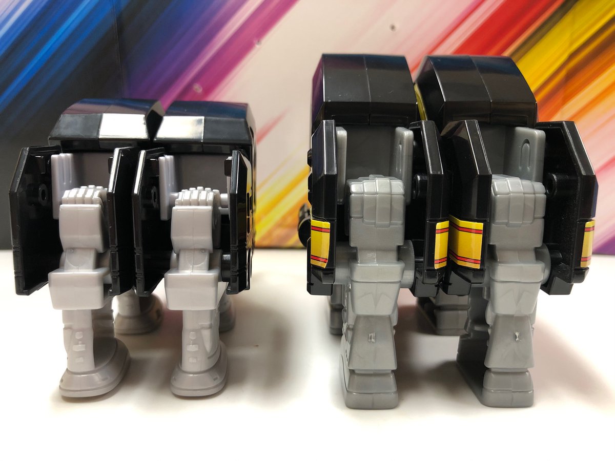 ZordBuilder's tweet photo. #Mastodon showdown. Bandai’s is bulkier, trunk drags, more stickers. Hasbro is more streamlined and has the sway joint. 

#Bandai #MMPR #megazord. 
#ComparisonTime! #Hasbro #Dinozords  #Pteradactyl #Triceratops #SaberToothTiger  #Tyrannosaurus #Zords #MightyMorphin #PowerRangers https://t.co/OB9HGfYiF1