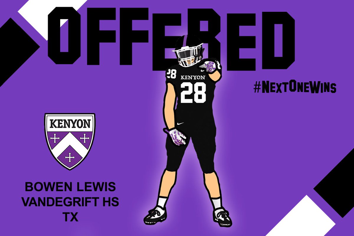Bowen Lewis (@bowen_lewis28) on Twitter photo After a great conversation with <a href="/CoachRosenbury/">James Rosenbury</a> I’m excited to say that I have received an opportunity to further my academic and football careers at Kenyon College! Also thank you to <a href="/LucPolglaze/">Coach Luc Polglaze</a> and the rest of the <a href="/KenyonFootball/">Kenyon Football</a> staff. After a great conversation with <a href="/CoachRosenbury/">James Rosenbury</a> I’m excited to say that I have received an opportunity to further my academic and football careers at Kenyon College! Also thank you to <a href="/LucPolglaze/">Coach Luc Polglaze</a> and the rest of the <a href="/KenyonFootball/">Kenyon Football</a> staff.
