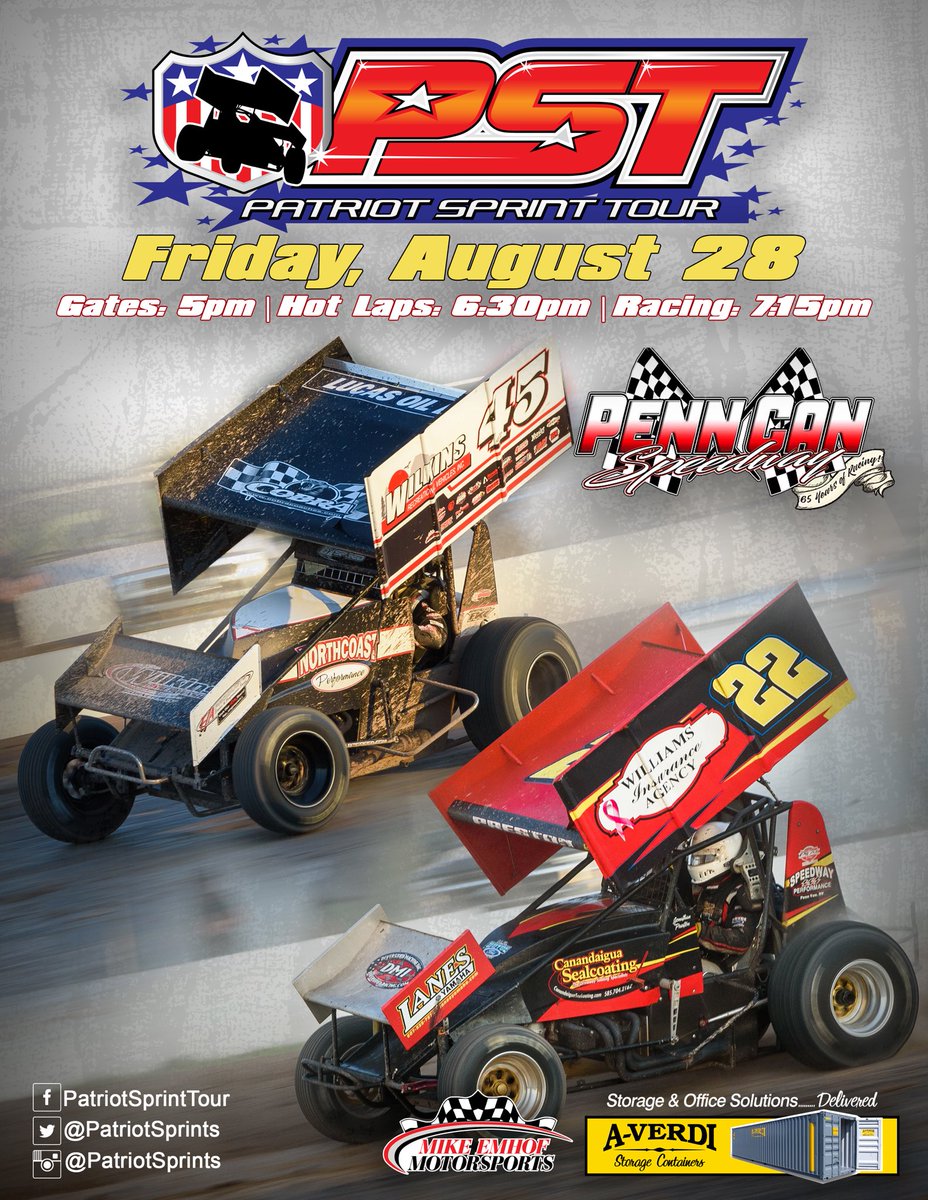 PatriotSprints's tweet photo. In just a few short weeks we will be back in action at Penn Can Speedway! The last time we were there was nearly 13 years ago when @HebingRacing was victorious. https://t.co/jcT1kWib7A