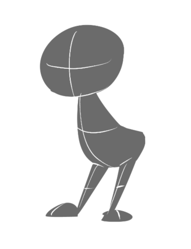「デフォルメキャラの立ち姿。
このパターン(胸をそりながら腰を後ろに出す。その分足」|ヤマモ卜ヒ口ユキ （Hiroyuki Yamamoto）のイラスト