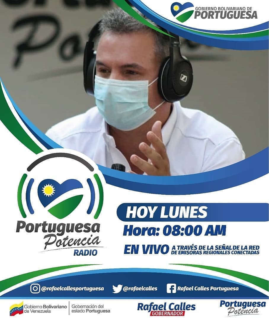 Para estar informado del acontecer en nuestra región, sintoniza el programa: Portuguesa Potencia Radio, moderado por el gobernador @rafaelcalles, este y todos los lunes por la red emisoras aliadas.
#AmorYProteccionAlPueblo @NicolasMaduro @PartidoPSUV @ConCiliaFlores @Mippcivzla