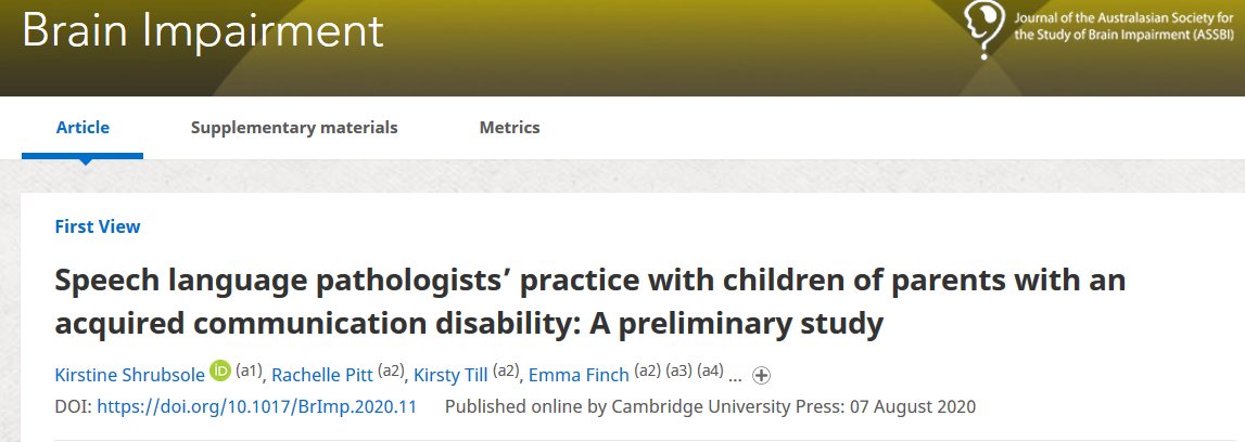 RachellePittSP's tweet photo. Becoming a Mum opened my eyes to how hard aphasia must be as a parent. Excited to share this start on a topic I care a whole lot about and was able to write with people I care a whole lot about https://t.co/U9JoFkrdvl 
@brookejryan 
@SpeechShrubs 
@EmmaFinchSP https://t.co/yoFENOVcgu