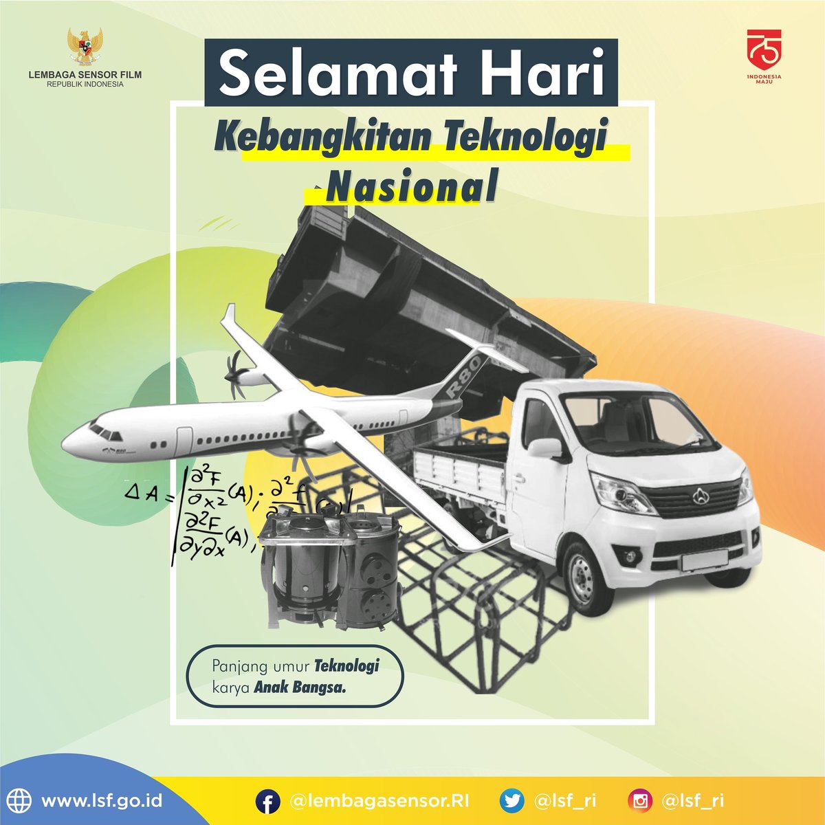 lsf_ri's tweet photo. #SahabatSensor, Hari Kebangkitan Teknologi Nasional atau Hakteknas merupakan salah satu hari bersejarah nasional yang diperingati setiap tanggal 10 Agustus.
#HAKTEKNAS
#InovasiIndonesia
#LembagaSensorFilm
#SensorMandiri
#BangkituntukIndonesiaMaju https://t.co/QUg4eX14WK