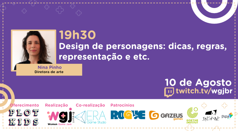 wgj_br's tweet photo. Amanhã, às 19h30, teremos live da @plotkids com Nina Pinho em https://t.co/5UUZqgXM4o
Co-realização: @eragamestudio
Patrocínios: @rogue_snail @gazeusgames Goethe Institut, Isane Game Studio, Pipa Studios
#womengamejam #wgjbr #gamedev #indiedev #womendev #gameart https://t.co/Yih3fvyIiH