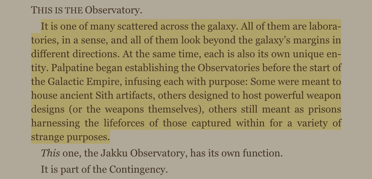 So what were Palpatines observatories?We know of at least three for sureKashsyykPillioJakku