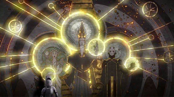 Also like the TLJ ancient star map, the compass’ symbols are similar to iconography on the Mortis map.Which is fitting...seeing as Dave Filoni designed it.