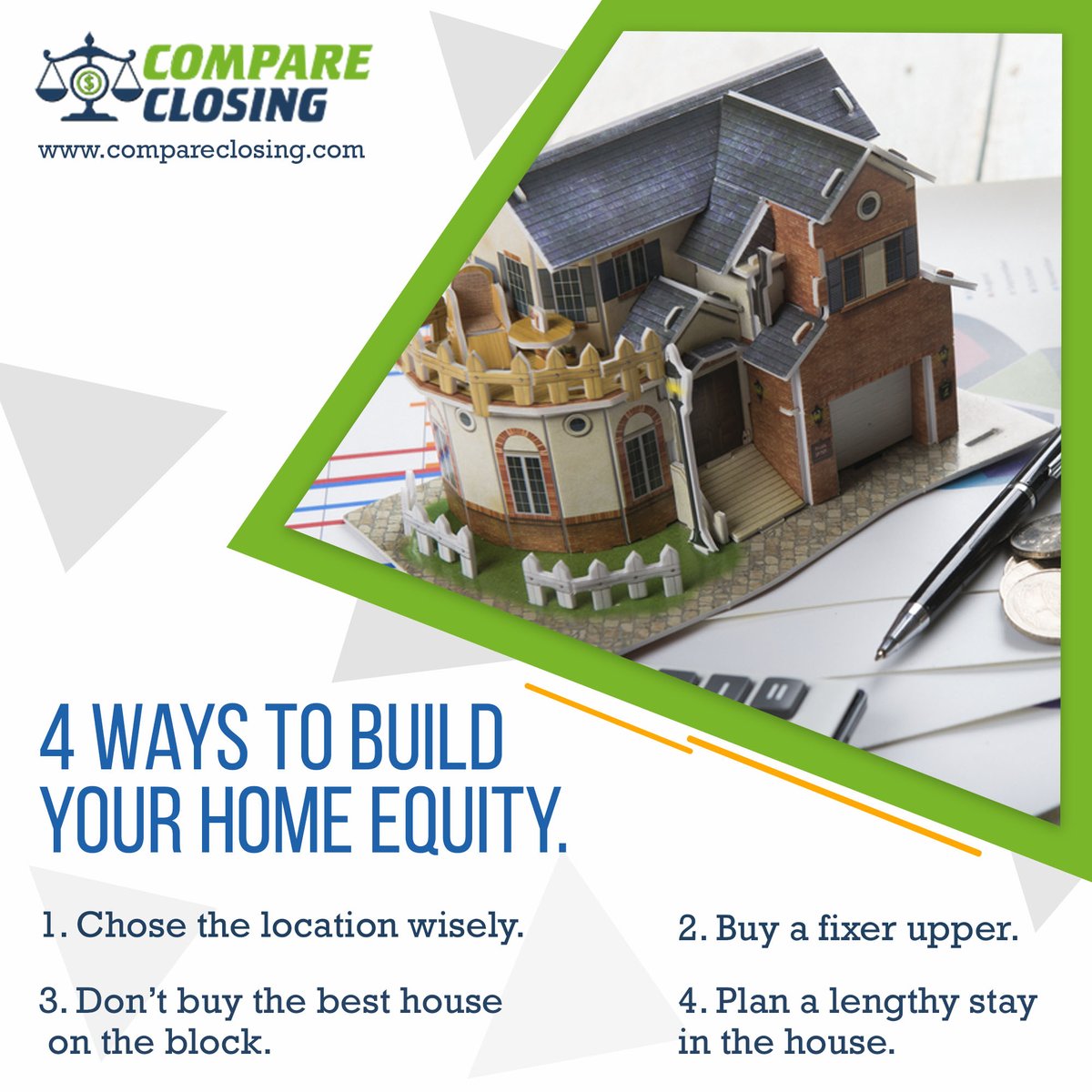 CompareClosing's tweet image. Wondering how to build your Home Equity? Here are some ways, to know more call us on +1 (800)-756-0809 or Visit us at compareclosing.com
#CompareClosing #BuildHomeEquity #HomeEquilty #HELOC #Mortgage #Cashout #MortgageLoan #MortgageRates #InterestRate #TexasMortgage