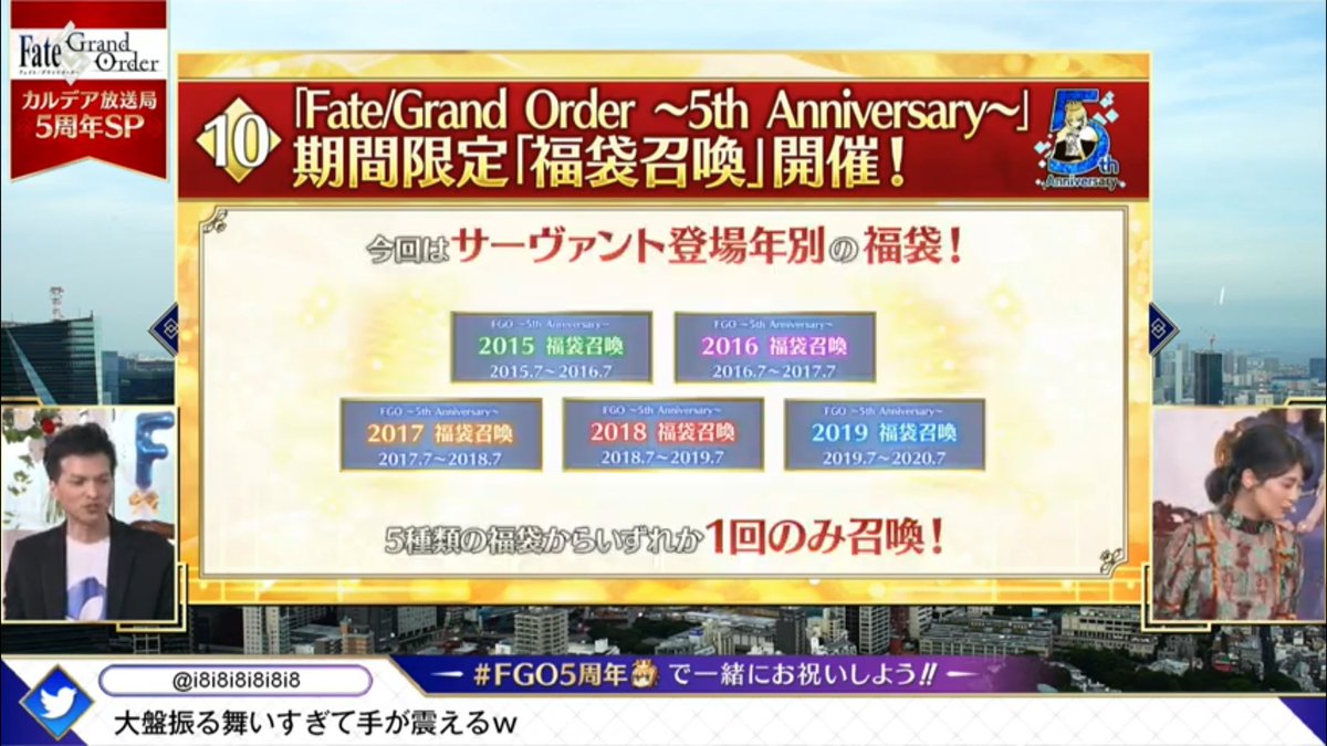 O Xrhsths Fate Grand Order Hub Sto Twitter This Year S Gssr Will Be Divided By The Year That Servant Was Released Fgo5周年