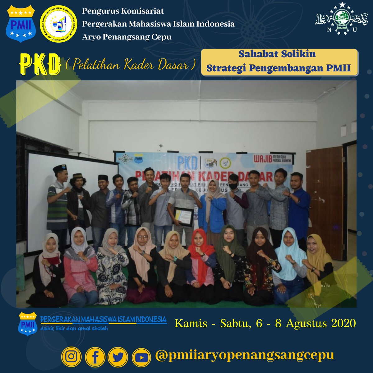 PMIICEPU's tweet photo. Day 1 - Materi ke-3 "Strategi Pengembangan PMII" Oleh Sahabat Solikin.
PKD (Pelatihan Kader Dasar) Komisariat PMII Aryo Penangsang Cepu) di Pondok Pesantren Al I'anah Cepu, pada tanggal 6 - 8 Agustus 2020.
.
Tema : "Progresivitas gerakan, meneguhkan militansi kader" https://t.co/VMav2Dk9fk