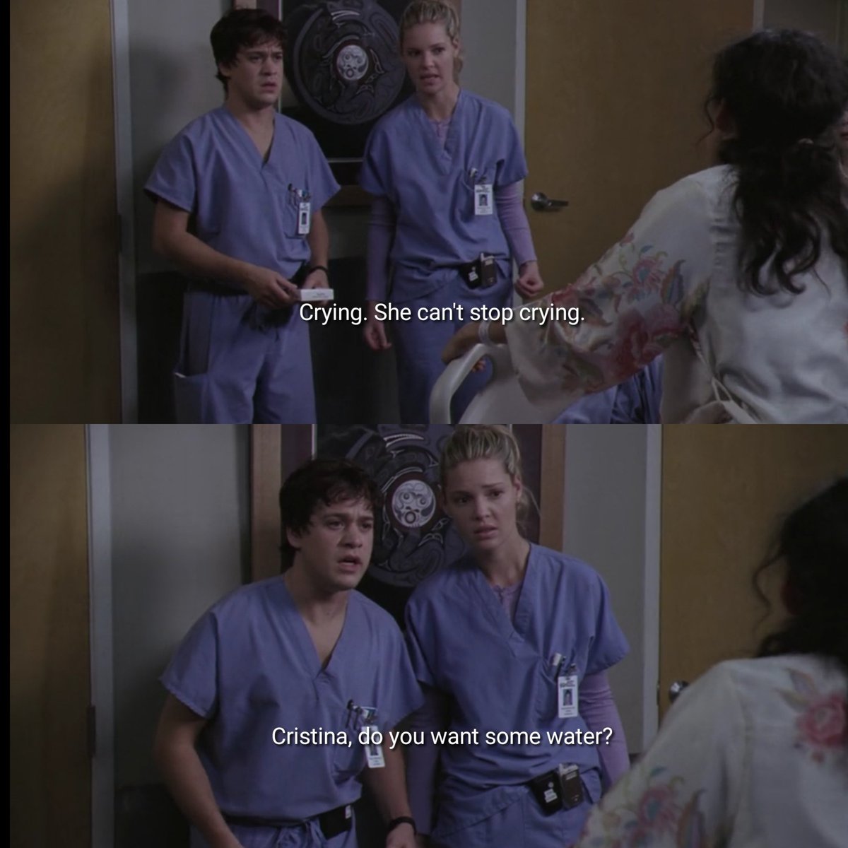 shanamariaaa's tweet photo. When your friend cant stop crying and you don't know what to do.

#GreysAnatomy https://t.co/FUJJKjnMkt