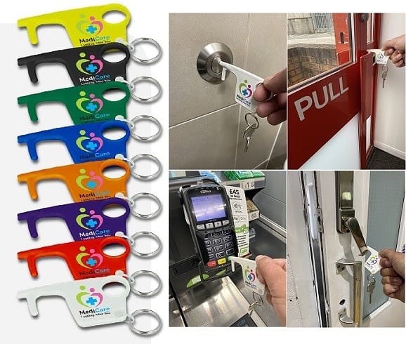 Non-contact keyrings - call or email for more details! 😀 #SocialDistancing #keyrings