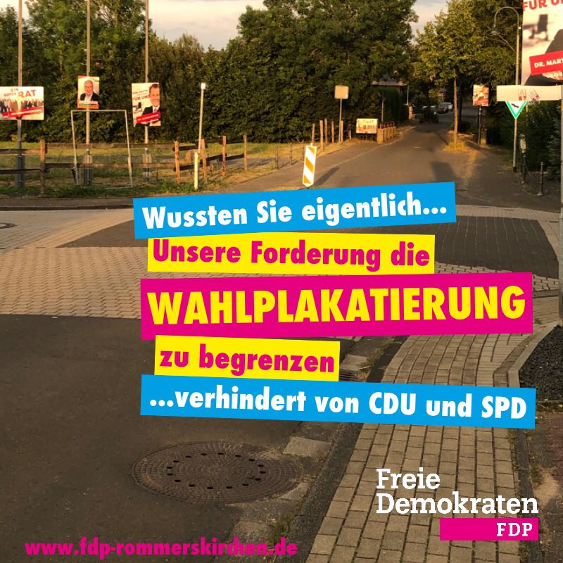 gillbach_FDP's tweet photo. Wahlplakate sind ��rgerlich, insbesondere dann, wenn sie themen- und inhaltslos sind. Sie produzieren Müll und beeinträchtigen das Ortsbild. https://t.co/685uiY43GL