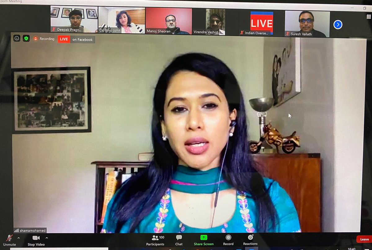 manojsheoran_'s tweet photo. Thank you very much @drshamamohd,the articulate&amp;suave @INCIndia spokesperson, for ur factual insights on current India issues concerning NRI community &amp; inspiring&amp;refreshing interaction with OZ Diaspora which certainly lifted morale in these challenging Global Pandemic crisis. https://t.co/e5gdkA3gfF