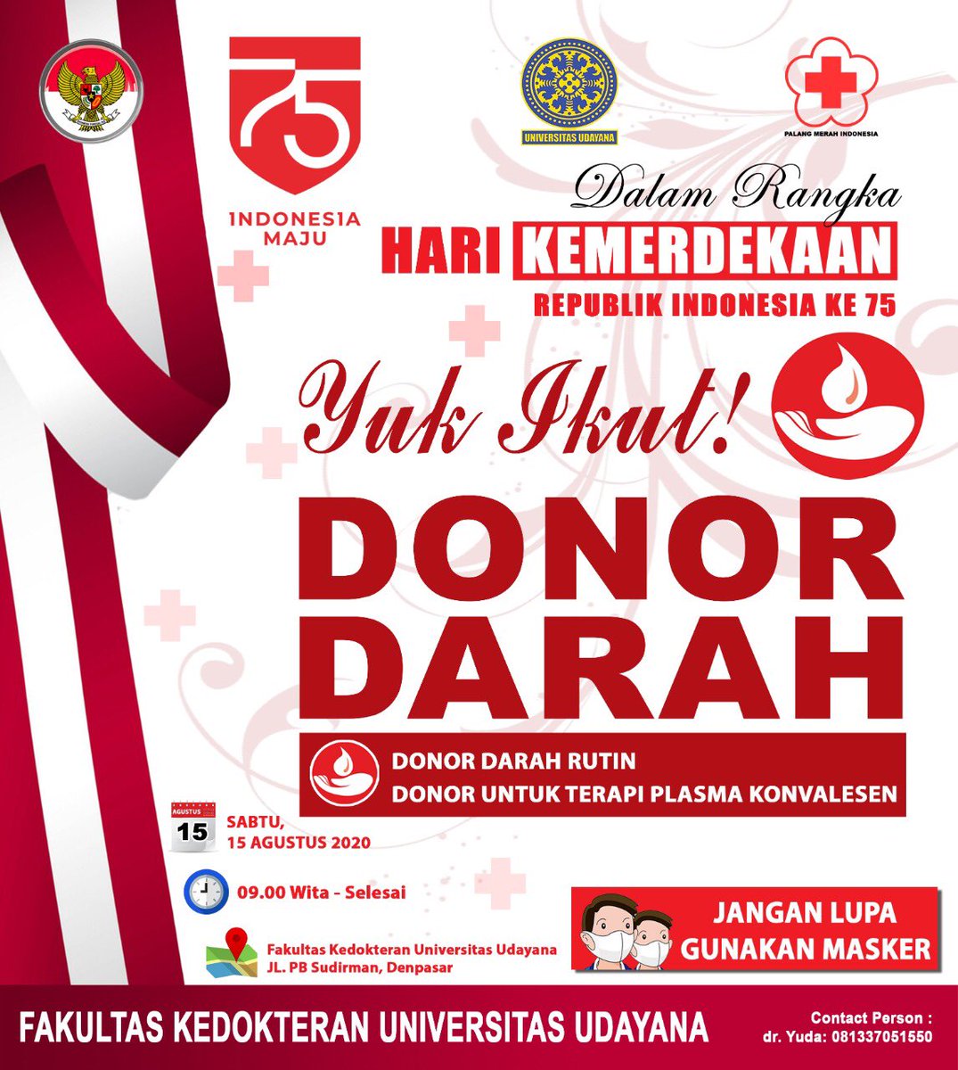 Izin share info event donor terapi konvalesens bagi penyintas COVID-19 di Bali. Semoga darah yang kita berikan bisa membantu penderita COVID-19 yang membutuhkan . Sharing is caring 🙏🏻😇 <a href="/BaleBengong/">BaleBengong</a> <a href="/blogdokter/">dokterMade</a>
