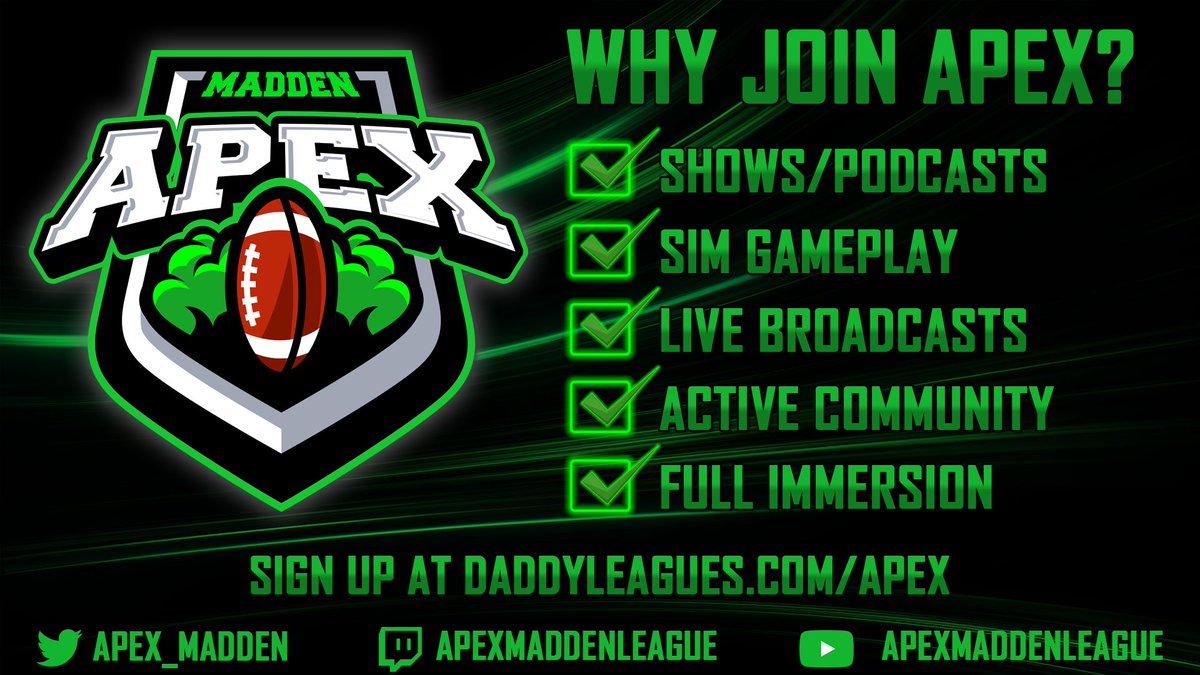 APEX_Madden's tweet photo. Active Madden community looking for sports-minded adults to come and join the community. We play other games, and are a brotherhood of gamers. We also offer a full immersive experience. Application is in twitter bio. @leaguecrawler #franchisenation #Madden21 #fixmaddenfranchise https://t.co/UnwThG6pfh