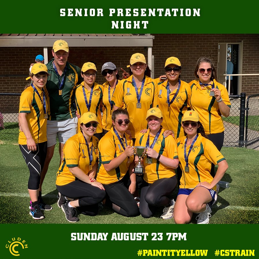 CludenCricket's tweet photo. We had three remarkable senior premierships in 2019-20, including our FIRST-EVER Womenโs flag. #PaintItYellow ๐ก #CsTrain ๐ https://t.co/tNzRwFNhNU