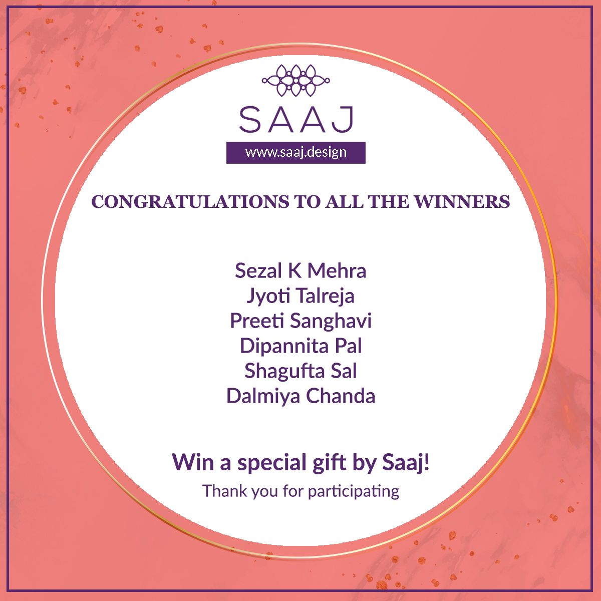 Saaj_Design's tweet photo. We have winners in the house! 🎉⠀
Congratulations🥳 to all the winners and thank you everyone for participating. 🙏⠀
Follow us &amp; stay tuned for the net one.⠀
.⠀
.⠀
.⠀
.⠀
.⠀
.⠀
#SaajMoments #SaajDesign #ContestAlert #GiftVoucher #ImitationJewellery #JewelleryECommerce https://t.co/dI5JwbIt4Z
