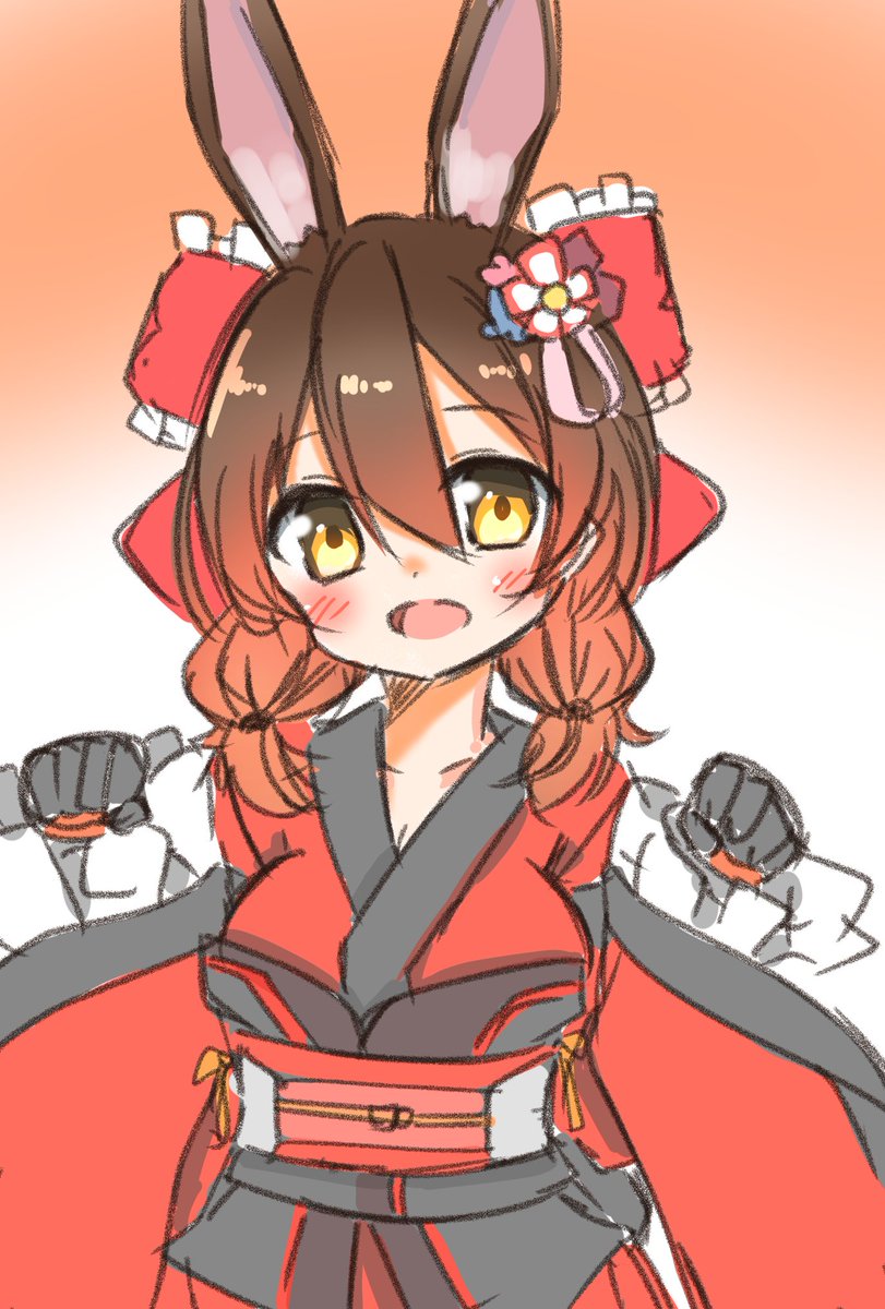 大神ミオ ,白上フブキ 「#8月になったのでフォロワーさんに自己紹介しようぜ
ホロライブ、そしてケモ耳好き」|たまき七式(ななしき)のイラスト